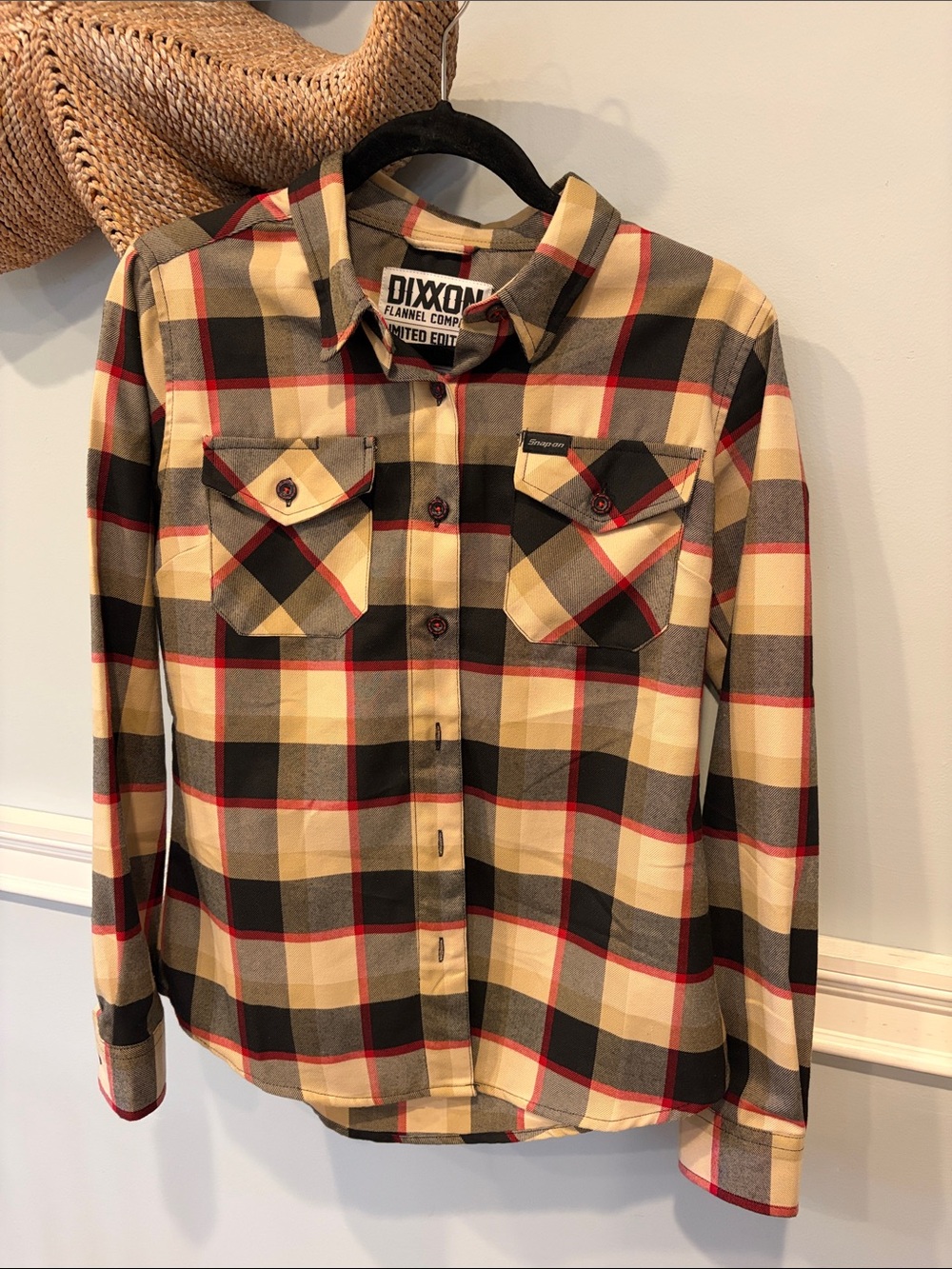 DIXXON Yellow Black Red Plaid Button-Down Shirt SNAP ON Limited edition